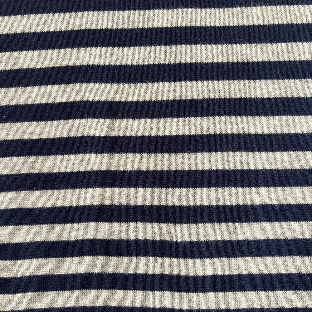 MASSIMO DUTTI sz XS Cotton Midi Sweater Dress Striped Navy Blue and light Grey - Picture 5 of 6